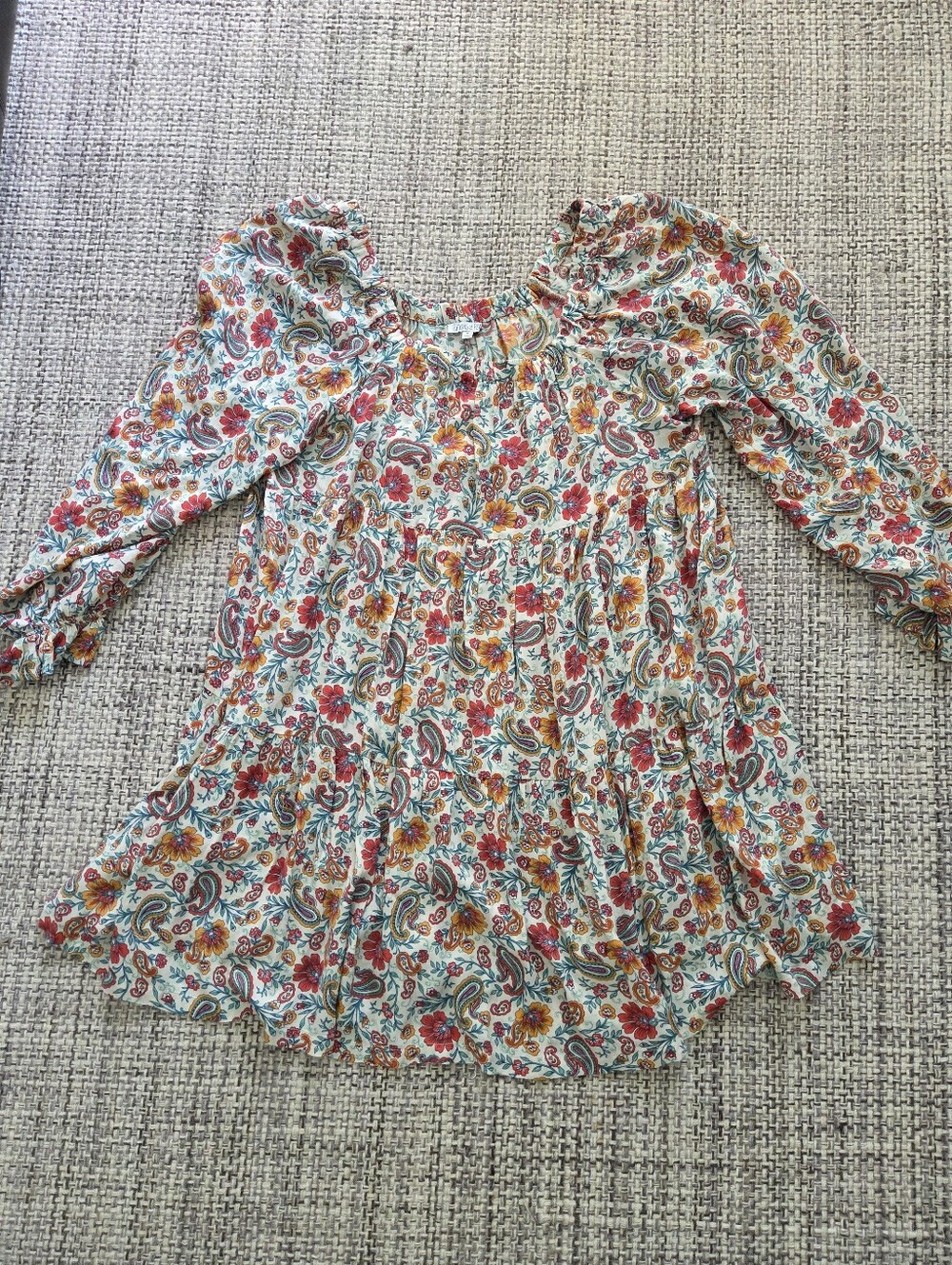 Patrons of Peace Floral Paisley Midi Dress Sz M